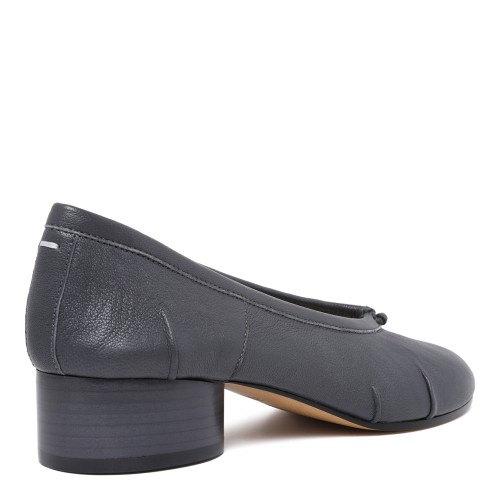 Maison Margiela Black Leather Ballet Pumps.
