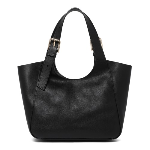 Furla Black Leather Tote Bag.