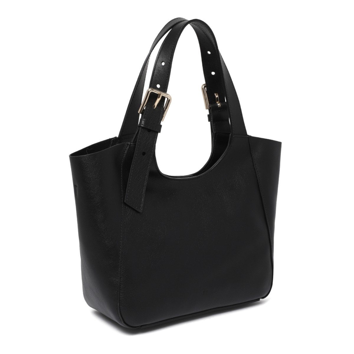 Furla Black Leather Tote Bag.