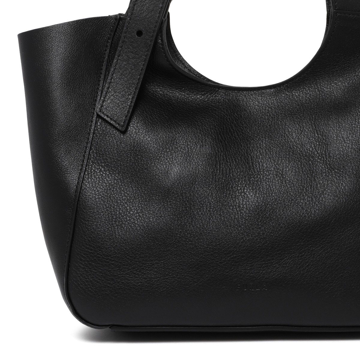 Furla Black Leather Tote Bag.