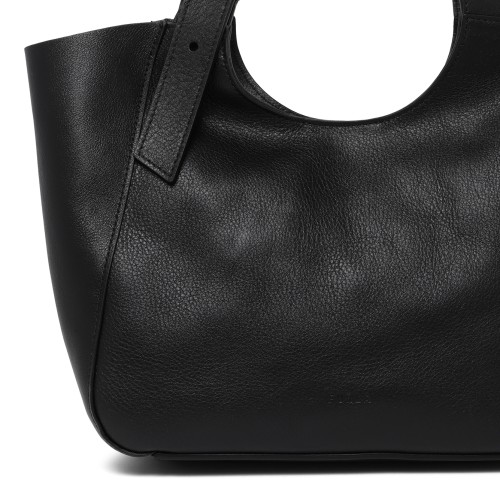 Furla Black Leather Tote Bag.