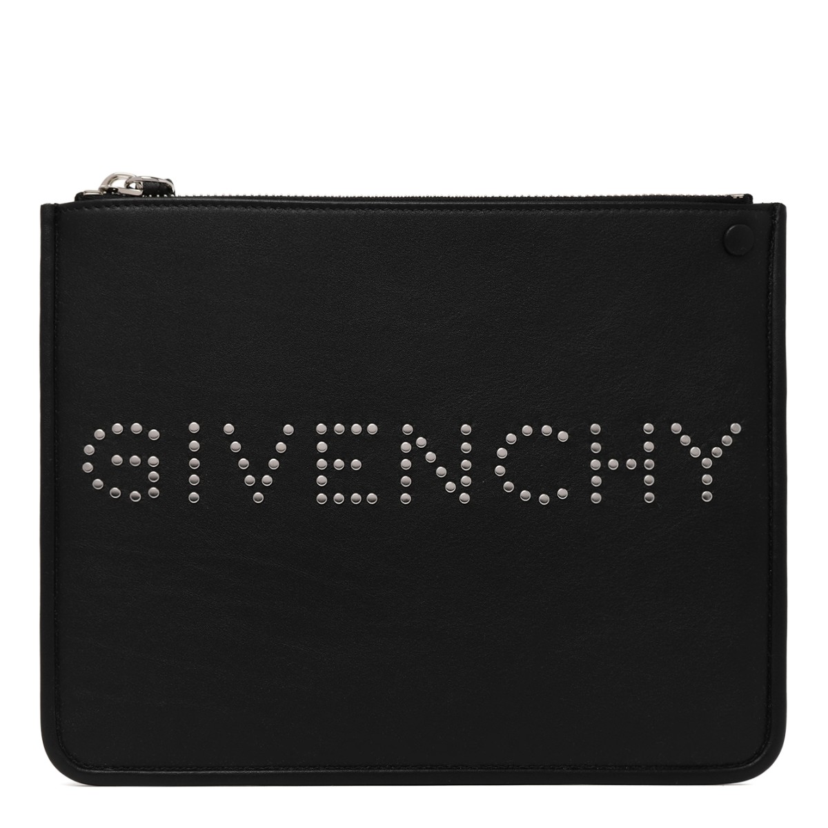 Givenchy Black Leather Logo Pouch.