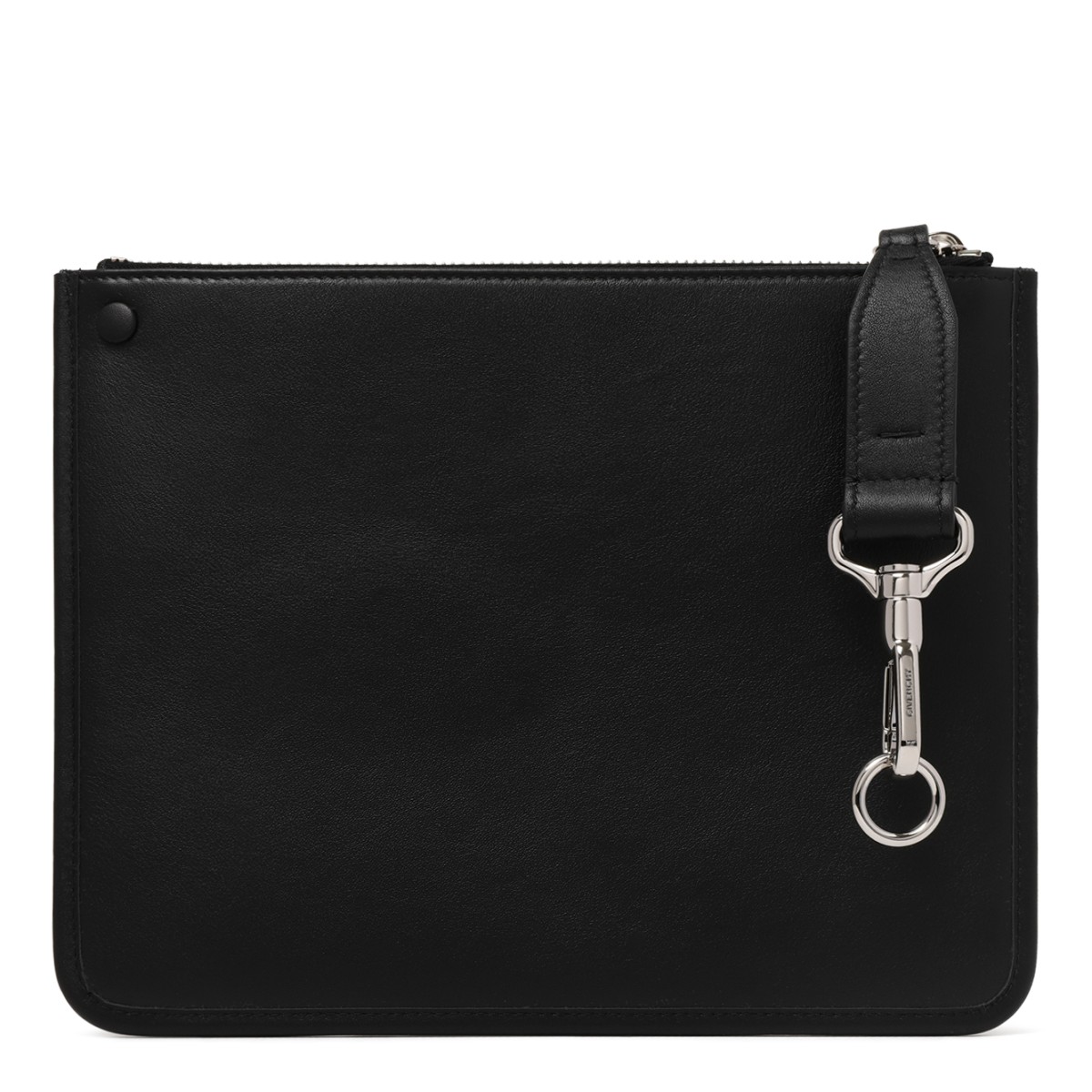 Givenchy Black Leather Logo Pouch.
