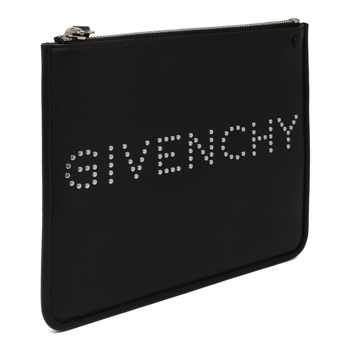 Givenchy Black Leather Logo Pouch.