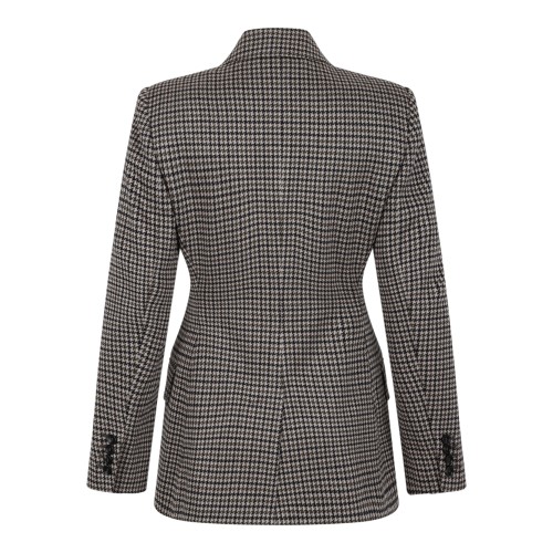Max Mara Brown Check Double-Breasted Blazer. 2
