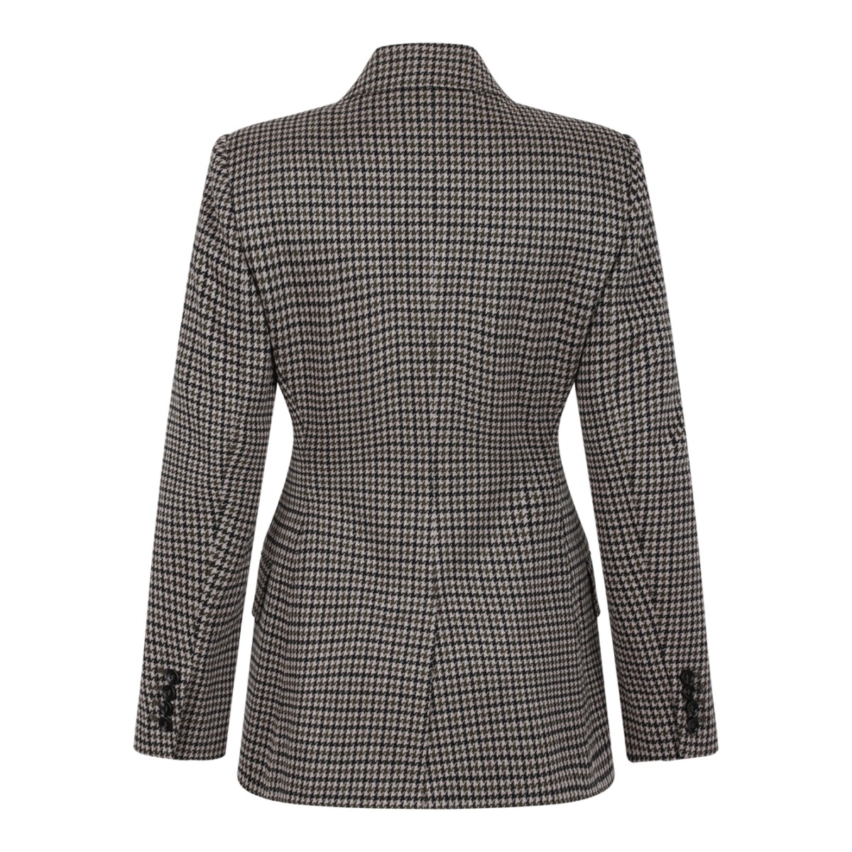 Max Mara Brown Check Double-Breasted Blazer.