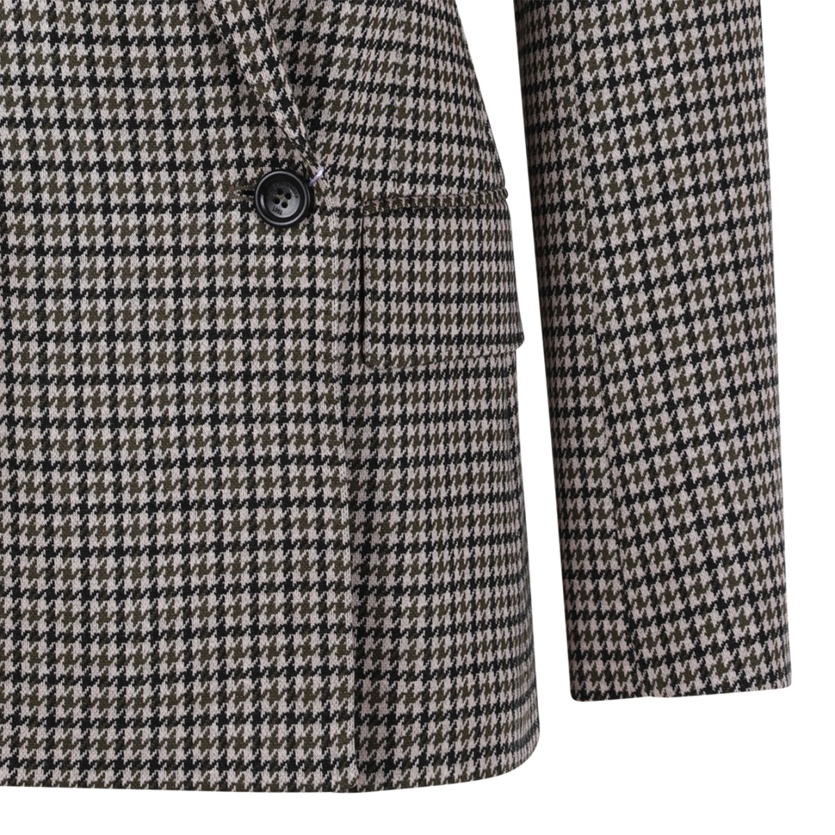 Max Mara Brown Check Double-Breasted Blazer.