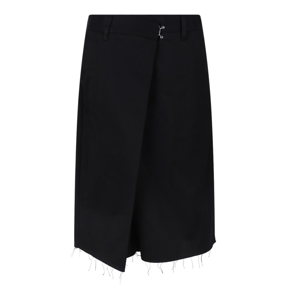 Maison Margiela Black Asymmetric Wrap Skirt.