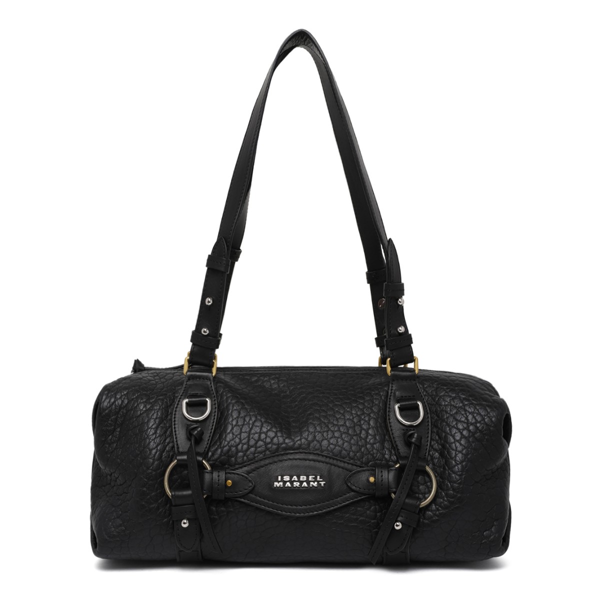 Isabel Marant Black Grained Leather Shoulder Bag.