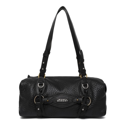 Isabel Marant Black Grained Leather Shoulder Bag.