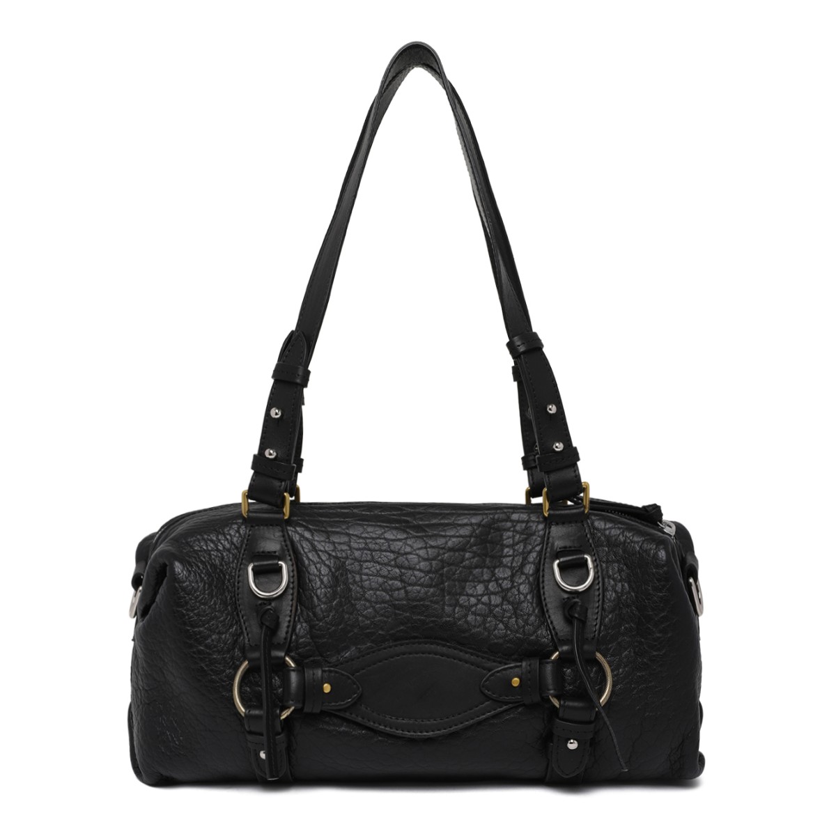 Isabel Marant Black Grained Leather Shoulder Bag.