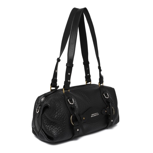 Isabel Marant Black Grained Leather Shoulder Bag.