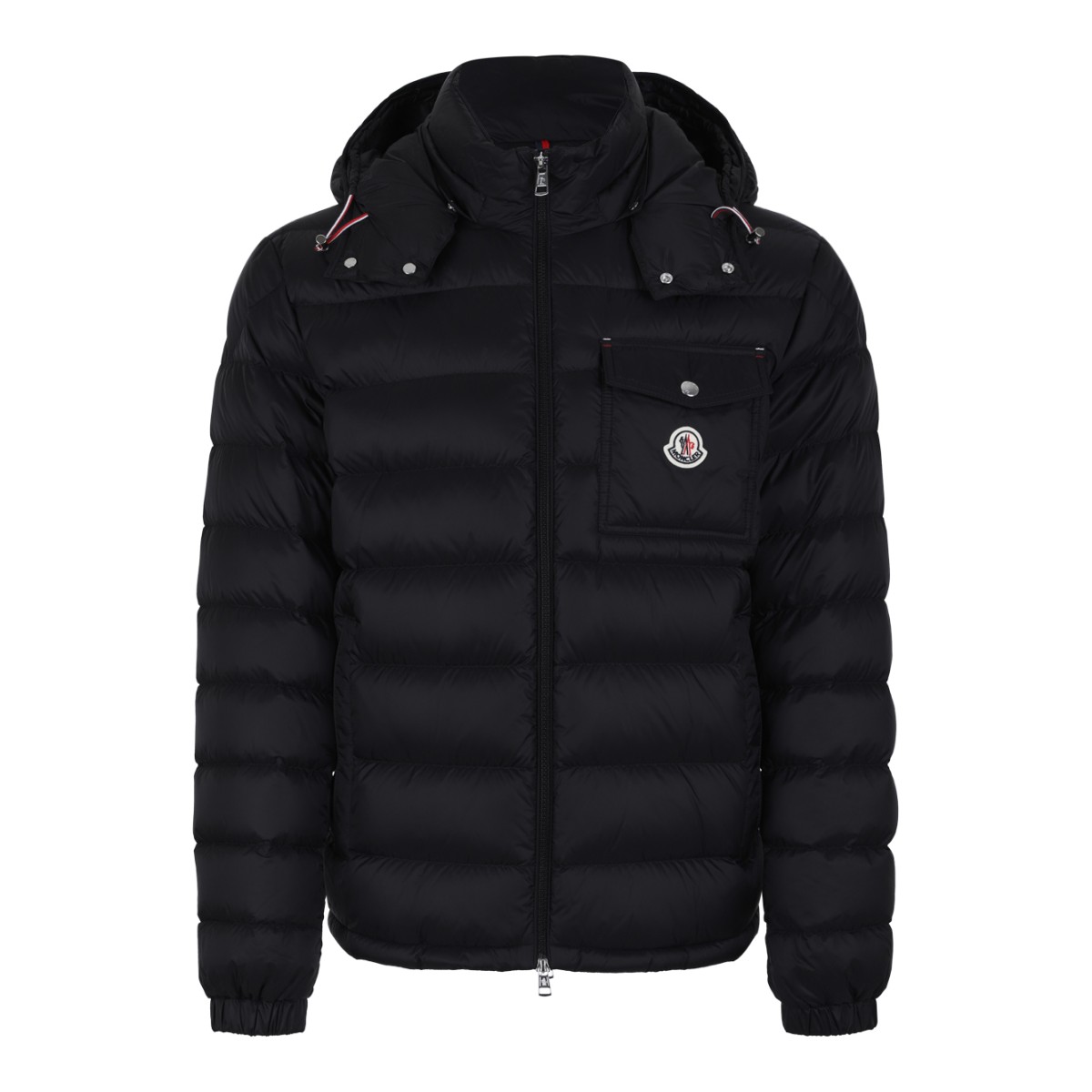 Moncler Black Hooded Down Jacket.