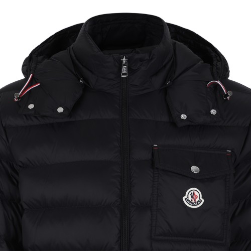 Moncler Black Hooded Down Jacket.
