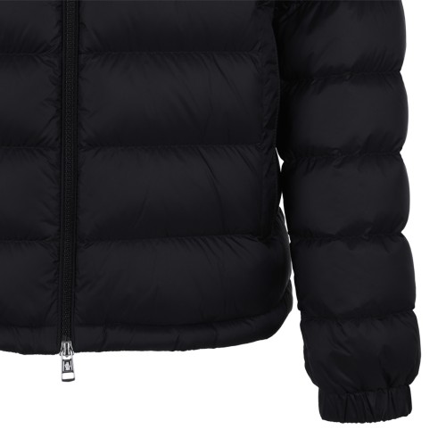 Moncler Black Hooded Down Jacket.