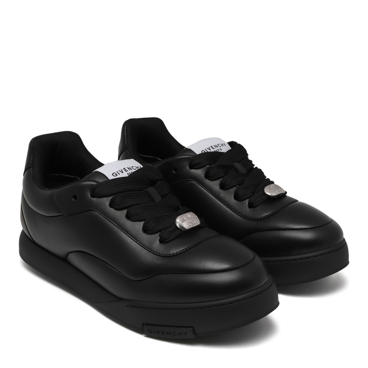 Givenchy Black Leather Sneakers.