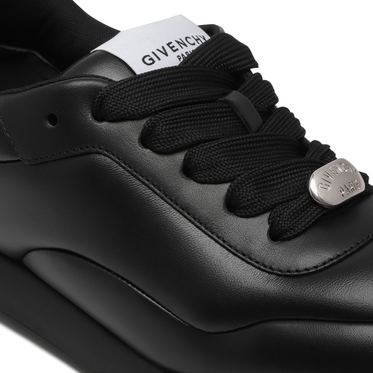 Givenchy Black Leather Sneakers.
