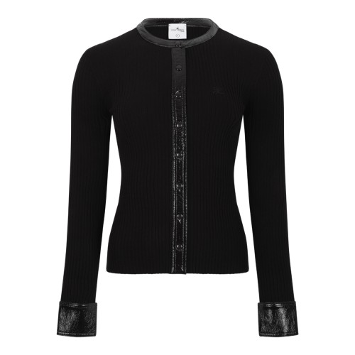 Courrges Black Knit Cardigan.