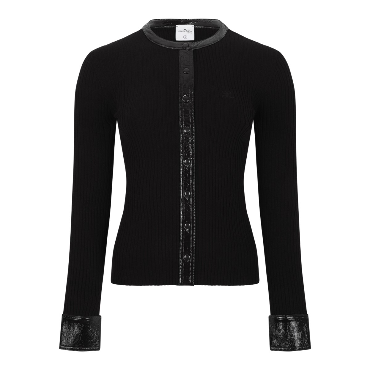 Courrges Black Knit Cardigan.