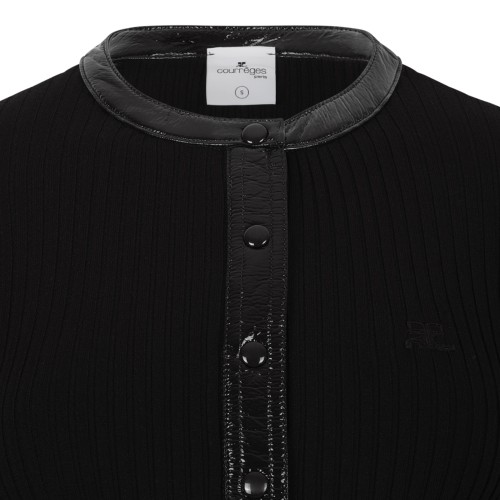 Courrges Black Knit Cardigan.