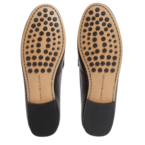 Tommy Hilfiger Black Leather Penny Loafers.