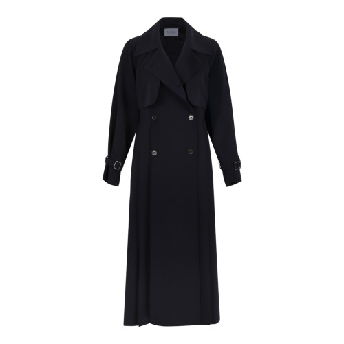 Max Mara Black Double-Breasted Wool Coat.
