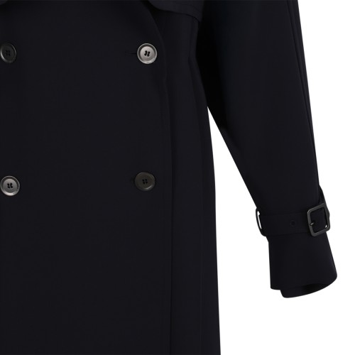 Max Mara Black Double-Breasted Wool Coat.