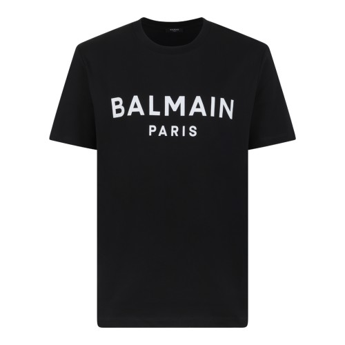 Balmain Black Logo Cotton T-Shirt.