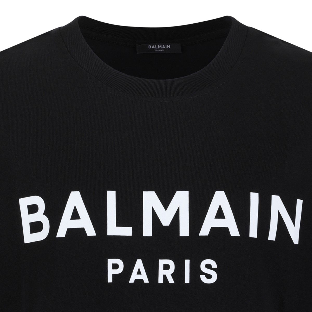 Balmain Black Logo Cotton T-Shirt.