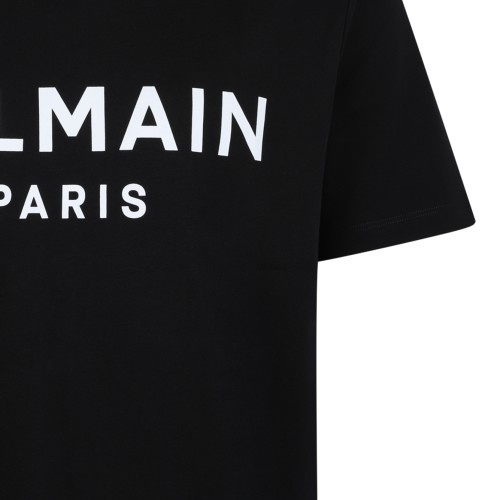 Balmain Black Logo Cotton T-Shirt.