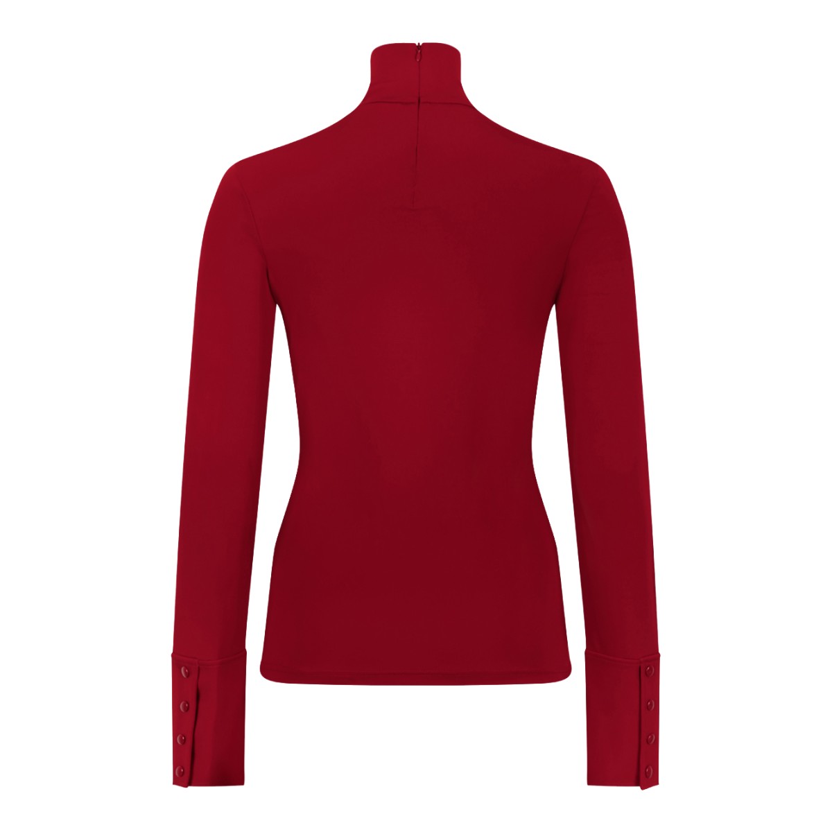Courrges Red Turtleneck Knit Top.
