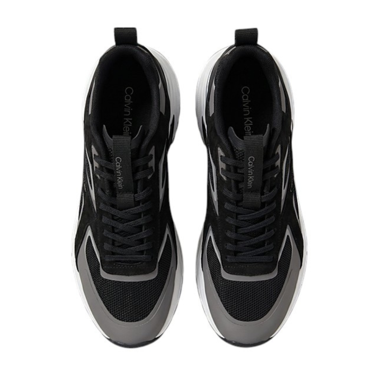 Calvin Klein Black and Grey Panelled Running Sneakers.