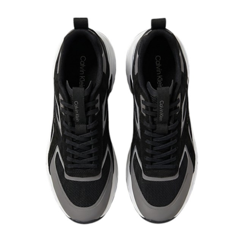 Calvin Klein Black and Grey Panelled Running Sneakers.