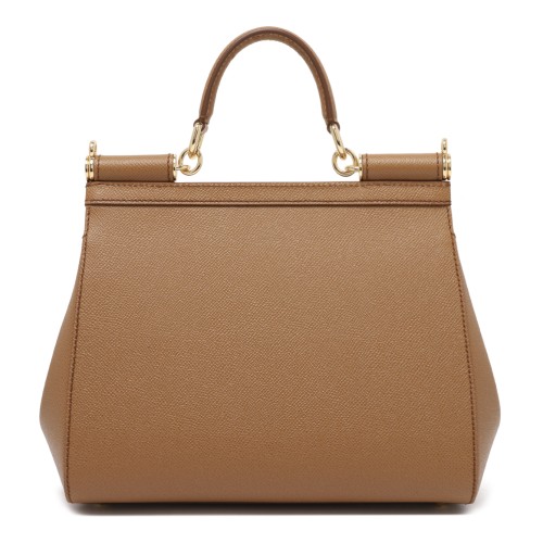Dolce & Gabbana Caramel Leather Sicily Top-Handle Bag. 2