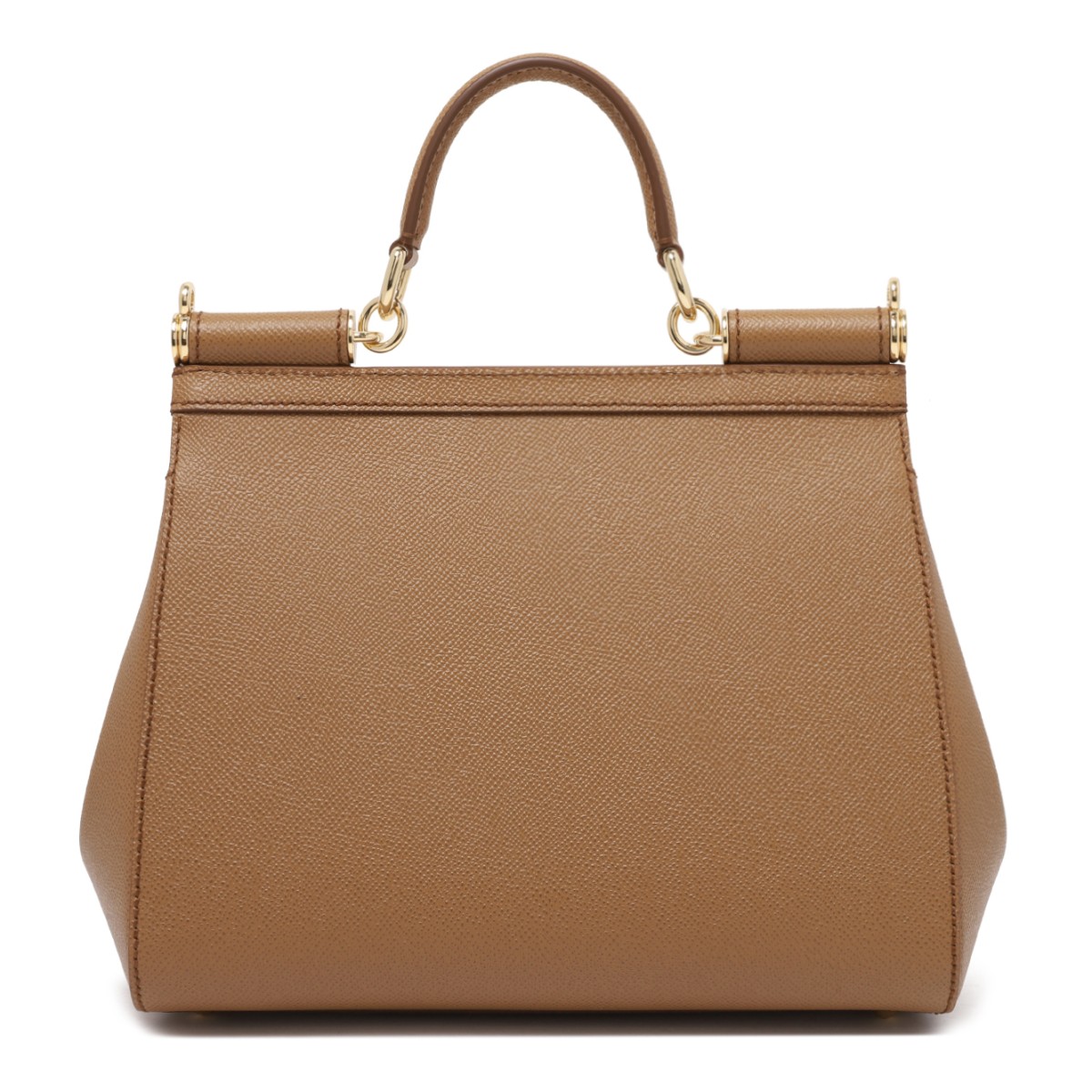 Dolce & Gabbana Caramel Leather Sicily Top-Handle Bag.