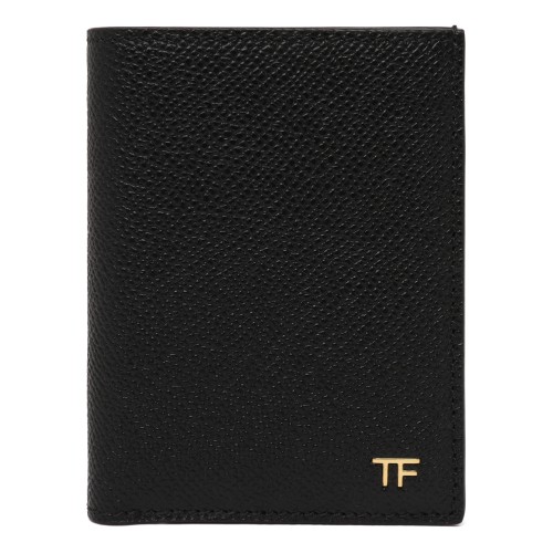 Tom Ford Black Grained Leather Card Holder.