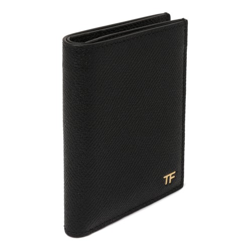 Tom Ford Black Grained Leather Card Holder.