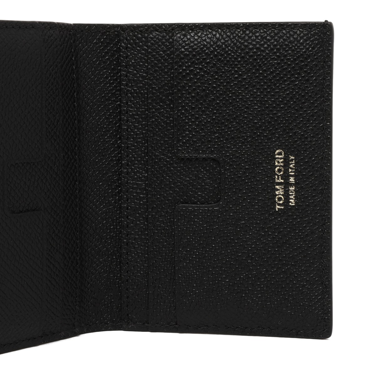 Tom Ford Black Grained Leather Card Holder.