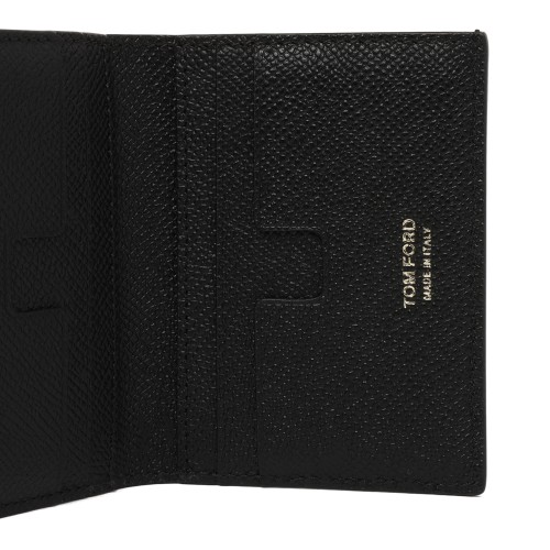 Tom Ford Black Grained Leather Card Holder.