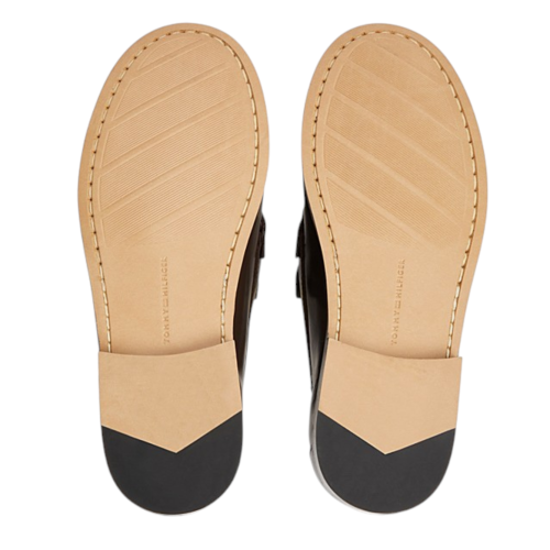 Tommy Hilfiger Dark Brown Leather Tassel Loafers. 2
