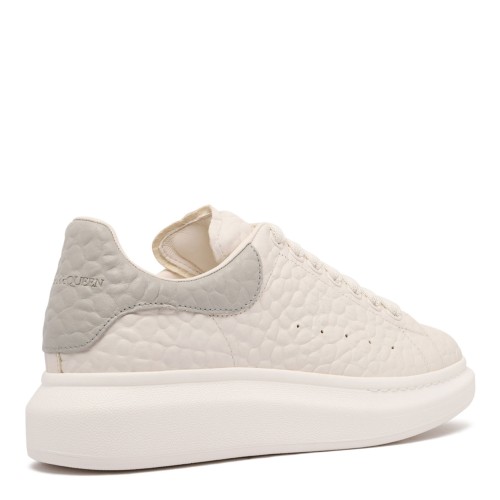 Alexander McQueen White and Silver Grey Oversized Sneakers.