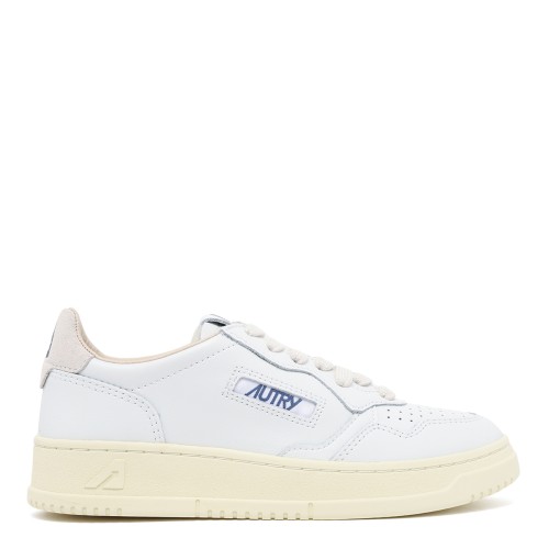 Autry White Leather Low-Top Sneakers.