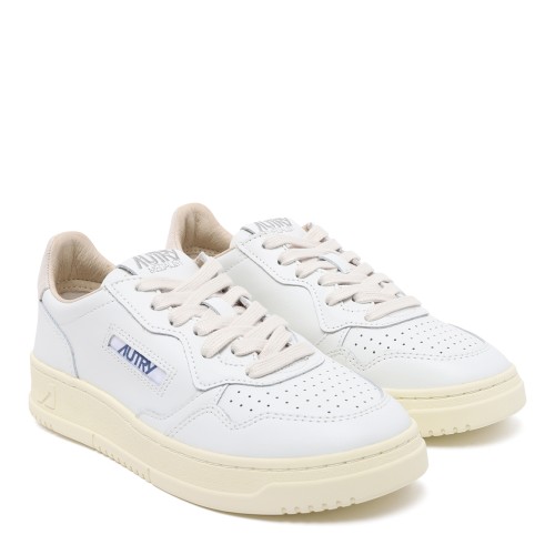 Autry White Leather Low-Top Sneakers.