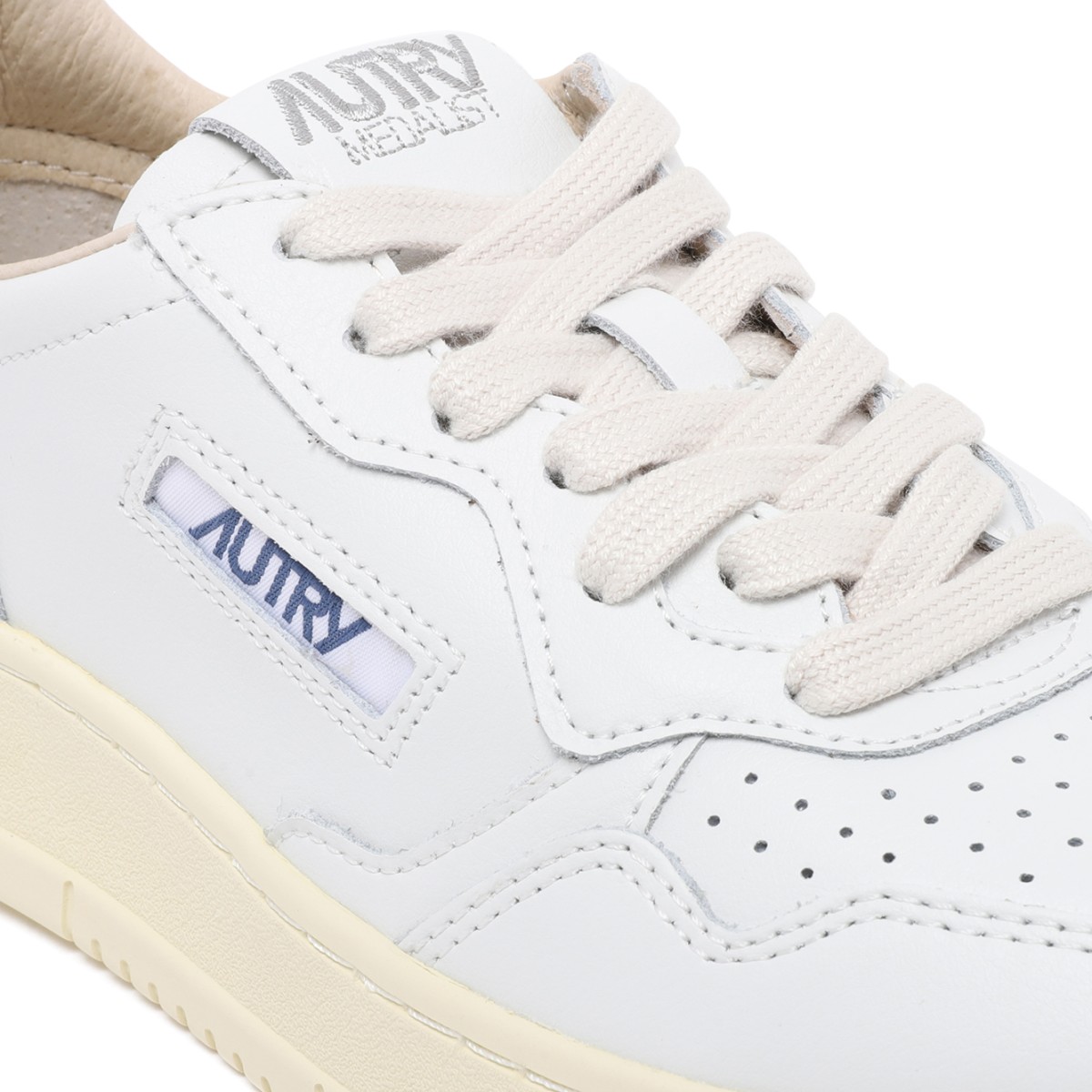 Autry White Leather Low-Top Sneakers.