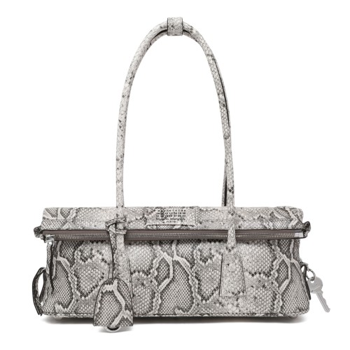 Maison Margiela Python-Effect Leather Top Handle Bag.