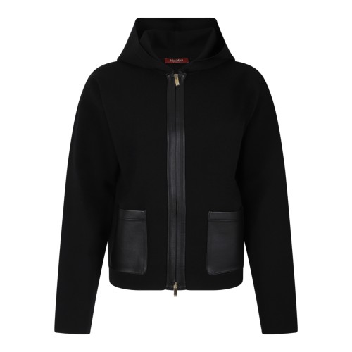 Max Mara Black Hooded Zip Jacket.