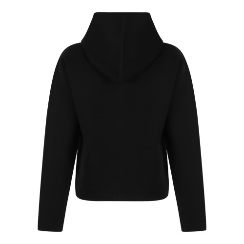 Max Mara Black Hooded Zip Jacket. 2