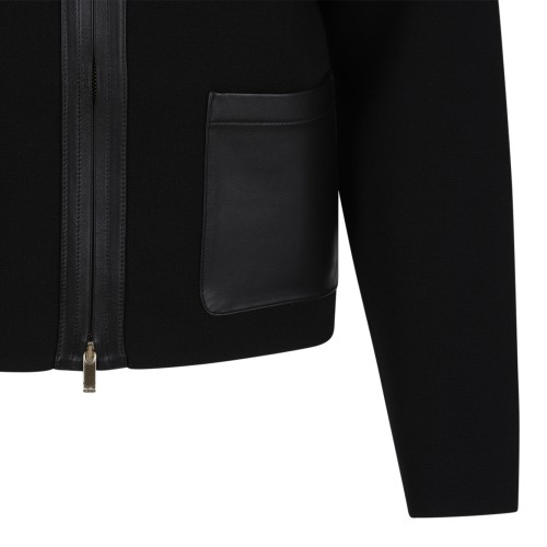 Max Mara Black Hooded Zip Jacket.
