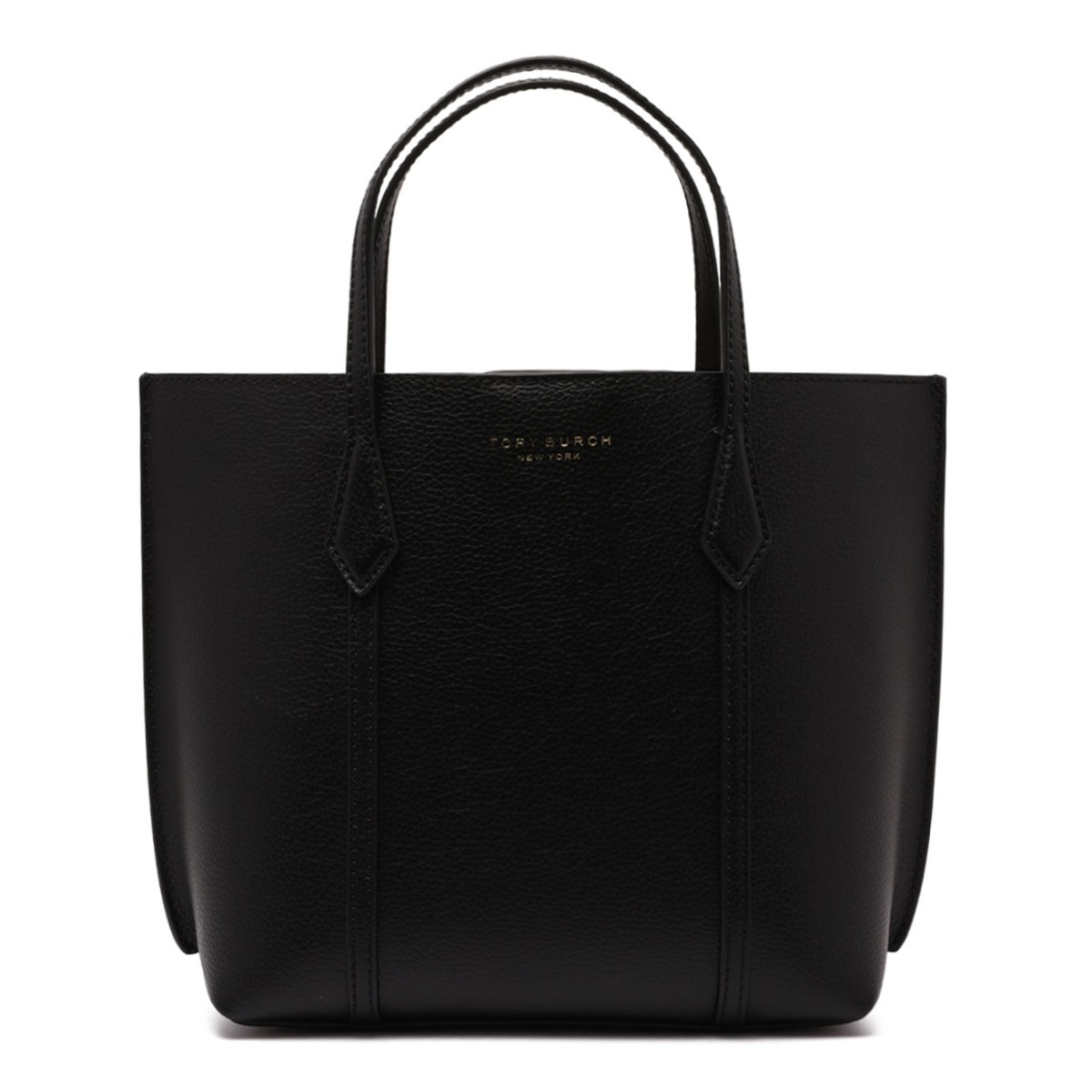 Tory Burch Black Leather Tote Bag.