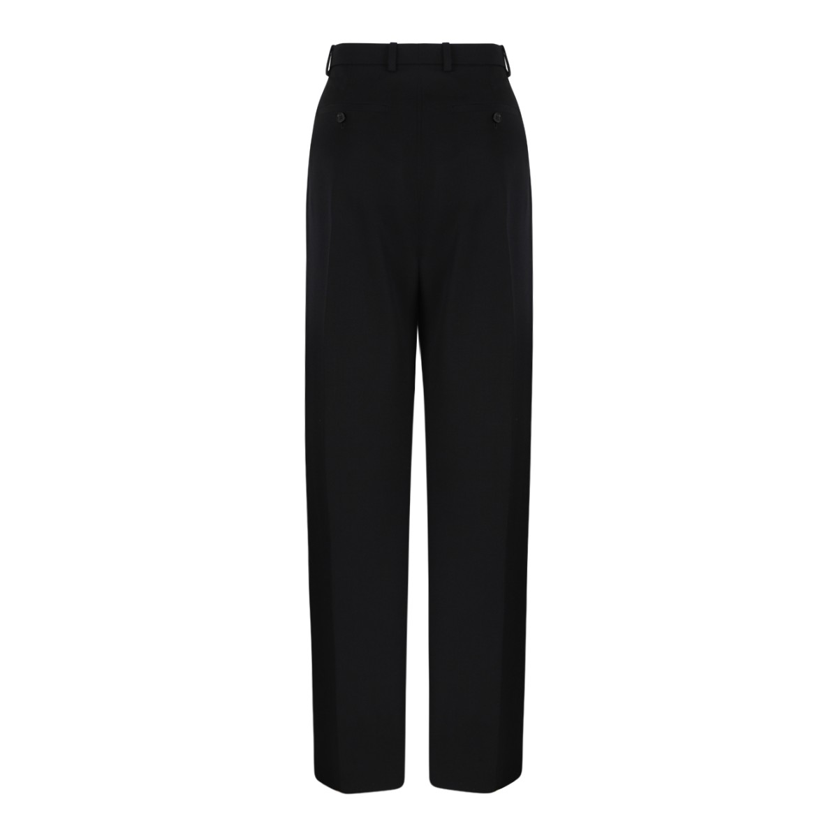 Alexander McQueen Black Tailored Wide-Leg Trousers.